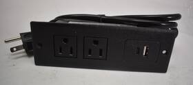 Nf02-12-02 Nanfan Furniture Power Distribution Black 2 Outlet 1 Usb A C