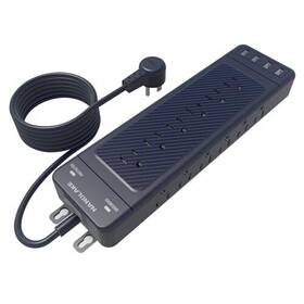 Nanolake 646051313616 Heavy Duty Surge Protector Power Strip With 2800 Joules 10 Ft Long Extension