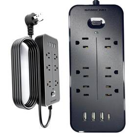 Nanolake 646051313661 Power Strip Surge Protector With Usb Ports 3a&1c 6ft Extension Cord 6 Ac O
