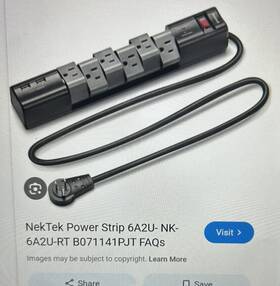 Nekteck 606024835484 Rotating Power Surge With Dual Usb Charger