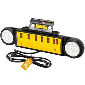 Nexvotools 717097941078 Power Strip For Garage With Lights 8ft Cord Workbench Station Indi