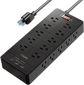 Y017 Nikleb Power Strip 23 In 1 20 Outlets Surge Protector Wall Mount With 2 Usb Ports