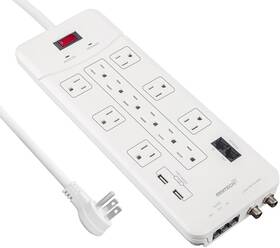 With2 Ningbo Litesun Electric Co. Ltd. 313029172109 Oviitech 12 Outlet All-in-one Mountable Surge Protector Power Strip Usb Ch