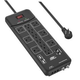 Ningbo Litesun Electronics Co. Ltd 445050645642 Crst Heavy Duty Surge Protector Power Strip Wide Spaced 12-outlet 15 Feet Long E
