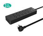 10ac Nk-10a3u-10-2pack Nekteck Power Strip Flat Wall Plug Cord Usb 606024836337