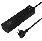 Nk-3a3u-bk Nekteck Travel Power Protector Flat Wall Plug With 634324696726