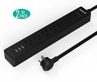 Nk-6a3u-10-2pack Nekteck Power Strip Flat Wall Plug Cord Usb 606024836313