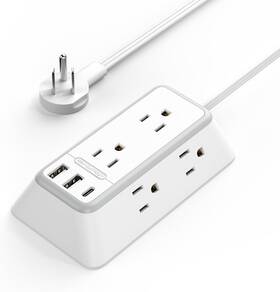 Ntonpower 705353838576 10 Feet Indoor Extension Cord Flat Plug 3 Prong Power Strips With Surg