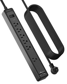 Ntonpower 936761831406 Surge Protector Power Strip Extension Cord 25 Ft With 6 Outlets1 Widely Space
