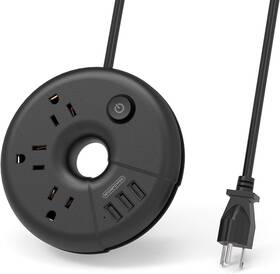 Ntonpower 936761858472 Power Strip 3 Outlets Usb Portable Desktop Charging Station 5ft Extension Cord