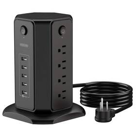 Ntonpower 936761895484 10ft Extension Cord Power Strip Tower Flat Plug Surge Protector With 8 Outle