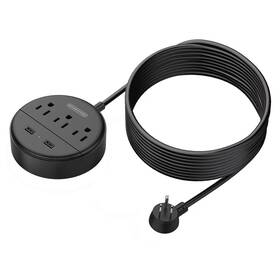 Ntonpower 936761895880 Long Extension Cord 15ft Flat Plug Power Strip Wall Mount With 3 Outlet 2 Us