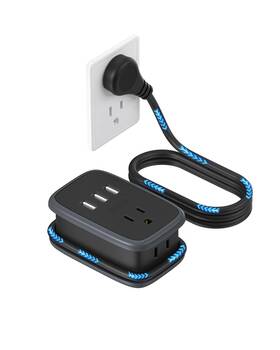 Ntonpower 941833911351 Travel Power Strip With Usb Ports Portable Small 3ft Wrappe