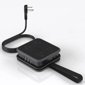 Ntonpower 941833911542 Flat Plug Power Strip 5 Ft Extension Cord With 8 Widely Outlets An