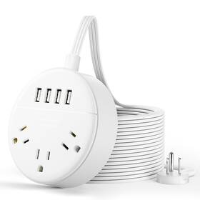 Ntonpower 941833918428 15 Ft Flat Extension Cord Ultra Thin Plug Power Strip With 4 Usb Ports 3 O