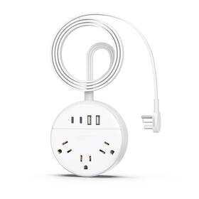Ntonpower 941833918435 Flat Extension Cord 5 Ft Plug Power Strip With 3 Outlets 4 Us
