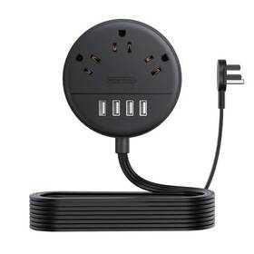 Ntonpower 941833918558 Flat Extension Cord 10 Ft Ultra Thin Plug Power Strip With 4 Usb Ports &