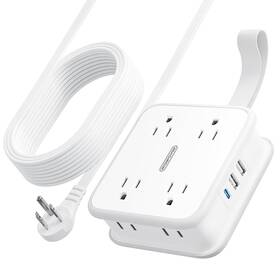 Ntonpower 941833918961 Extension Cord With 3 Usb Ports 8 Widely Spaced Outlets Flat Exten