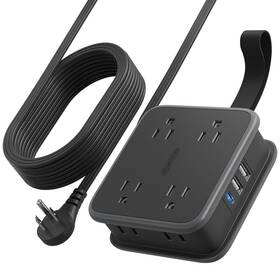 Ntonpower 941833918978 Flat Extension Cord Power Strip With 8 Widely Outlets 3 Usb Ports 1 Usbc 6