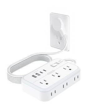 Ntonpower 941833919555 Surge Protector Power Strip With 6 Outlets 4 Usb Ports 2usb C Flat Extensio