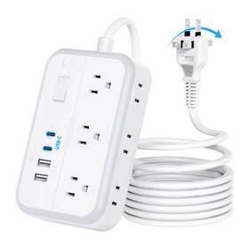 1080 Ntonpower 941833920599 10ft Extension Cord 2 Prong Joules Surge Protector To 3 Outle