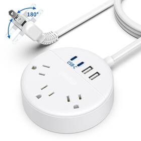 Ntonpower 941833920629 2 Prong Power Strip With Usb-c 1875w/15a To 3 Outlet Adapter