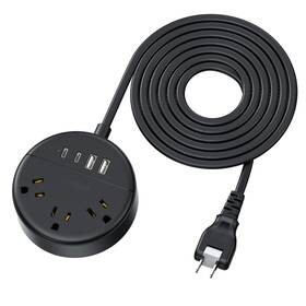 Ntonpower 941833920674 2 Prong Extension Cord 10 Ft 1875w/15a Power Strip 3 Outlet