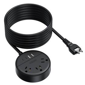 Ntonpower 941833920681 2 Prong Extension Cord 15ft 1875w/15a Power Strip To 3
