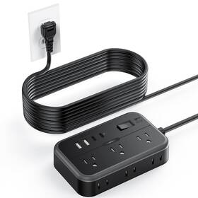 Ntonpower 941833920926 2 Prong Extension Cords 15 Ft Power Strip With Usb C 2usb A Flat Plug