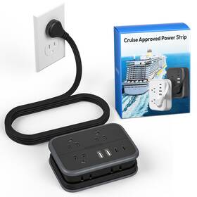 Ntonpower 941833921473 Cruise Approved Power Strip Wrapped 4 Ft Extension Cord Flat Wall Plug With