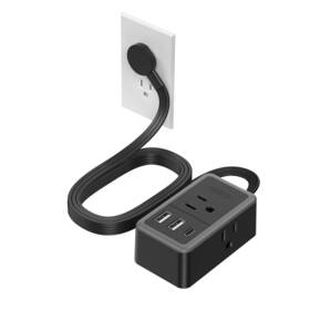 Ntonpower 941833921923 Flat Plug Extension Cord 5ft With 3 Outlets U
