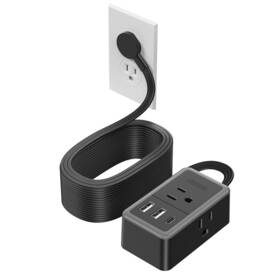 Ntonpower 941833921985 Extension Cord 25 Ft Flat Wall Plug With 3 Outlets Usb 1