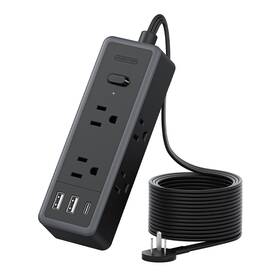 1080 Ntonpower 941833922050 Flat Extension Cord 10 Ft Joules Surge Protector Power Strip With 6 Widely