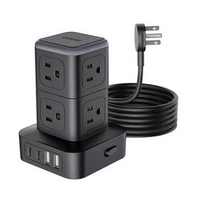 1080j Ntonpower 941833922241 Power Strip Tower With Usb Ports Surge Protector 5 Ft Extens