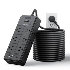 4000j Ntonpower 941833922524 Long Cord Surge Protector Power Strip 25 Ft Extension With 12 Outlets