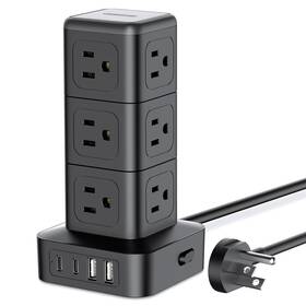 1080j Ntonpower 941833922555 Compact Surge Protector Power Strip Tower 12 Ac