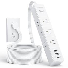 1080j Ntonpower 941833922920 Flat Extension Cord 10 Ft Surge Protector With Long 6 Outlets An