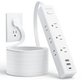 1080j Ntonpower 941833922937 Flat Extension Cord 15 Ft Surge Protector With Long 1625w Overlo