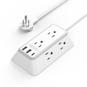 Ntonpower 941833923491 10 Feet Extension Cord Flat Plug Power Strips With Surge Protection Mountabl