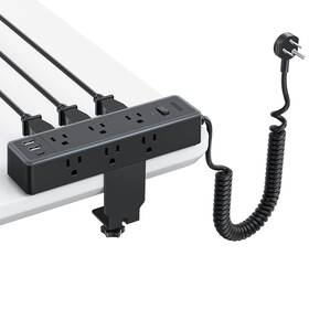 Ntonpower 941833925181 Standing Desk Power Strip With 6ft Coiled Extension Cord Clamp Str