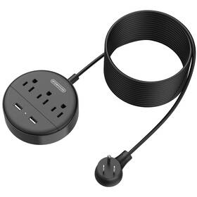 Ntonpower 974255312345 Extension Cord 25 Ft Flat Plug Power Strip With Usb 3 Outlet 2 Desktop Ch