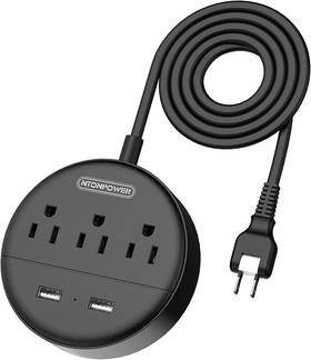 Ntonpower 974255312352 2prong To 3prong Power Strip 3ac Outlets&2usb Port 10ft Cord 180 Rotatable Plug