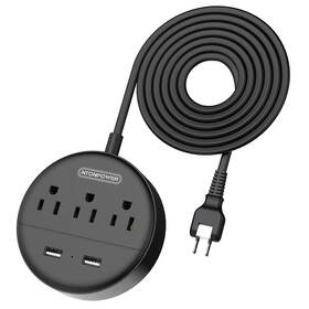Ntonpower 974255312369 2 Prong Power Strip With 3 Ac Outlets And Usb Rotatable Plug Wall Mountable