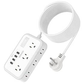 Ntonpower 974255312888 Extension Cord 15 Ft Surge Protector Power Strip With 6 Widely Outlets 4 Usb