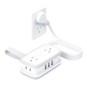 Ntonpower 974255314677 Travel Power Strip With Usb Ports 4 Outlets 3 4ft Wrapped Short Ext