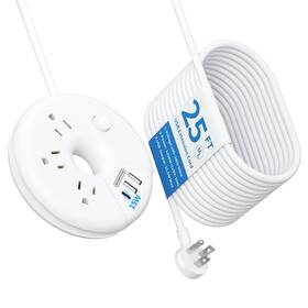 Ntonpower 975428689967 Extension Cord 25ft Extra Long With 3 Usb Ports 1 U