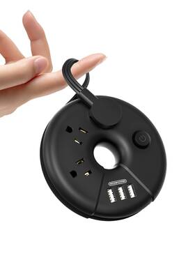 Ntonpower 975428689974 Travel Power Strip With 3 Usb Ports Cruise Approved Flat Plug E