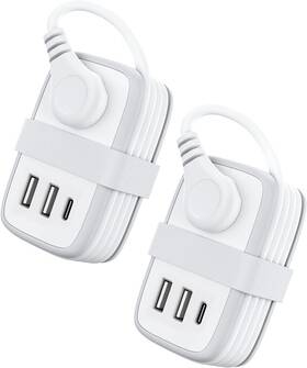 App-2a2u1c Ntonpower 2 Pack Power Strip With Usb C Ports Outlets 3 White