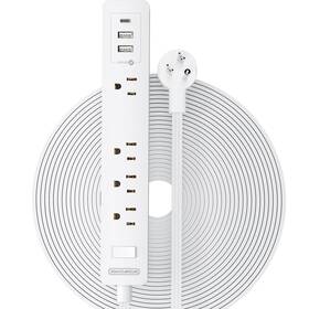 Chavkf-277 Ntonpower Long Extension Cord 25 Ft Flat Under White