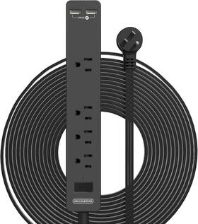 Gpc-4a2u-us Ntonpower Flat Extension Cord 15 Ft Ultra Thin Under Carpet Black